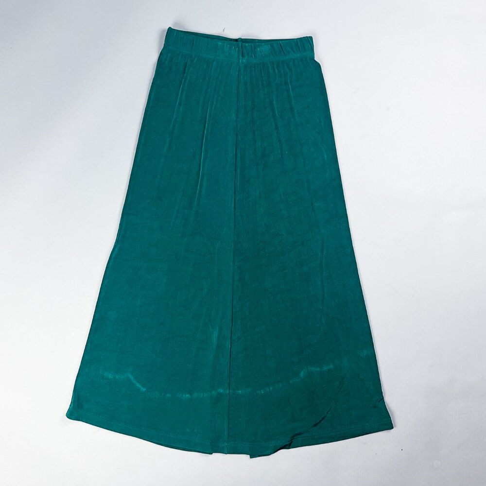 Stretch Maxi Skirt | Vintage 90's Dark Emerald Green Sexy Bodycon Long Skirt